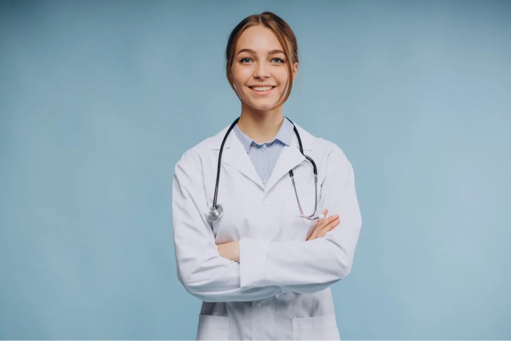 Smiling female doctor with stethoscope