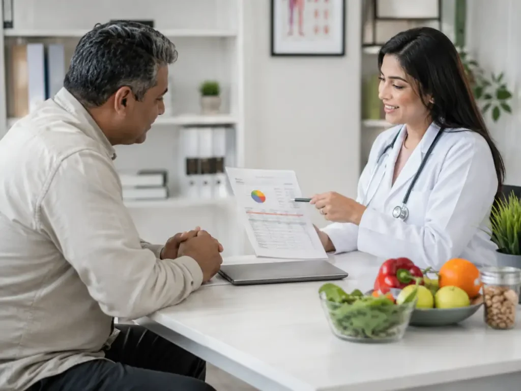 Fatty Liver Disease: Why More Americans Are Being Diagnosed Every Year 2 Doctor discussing healthy liver diet