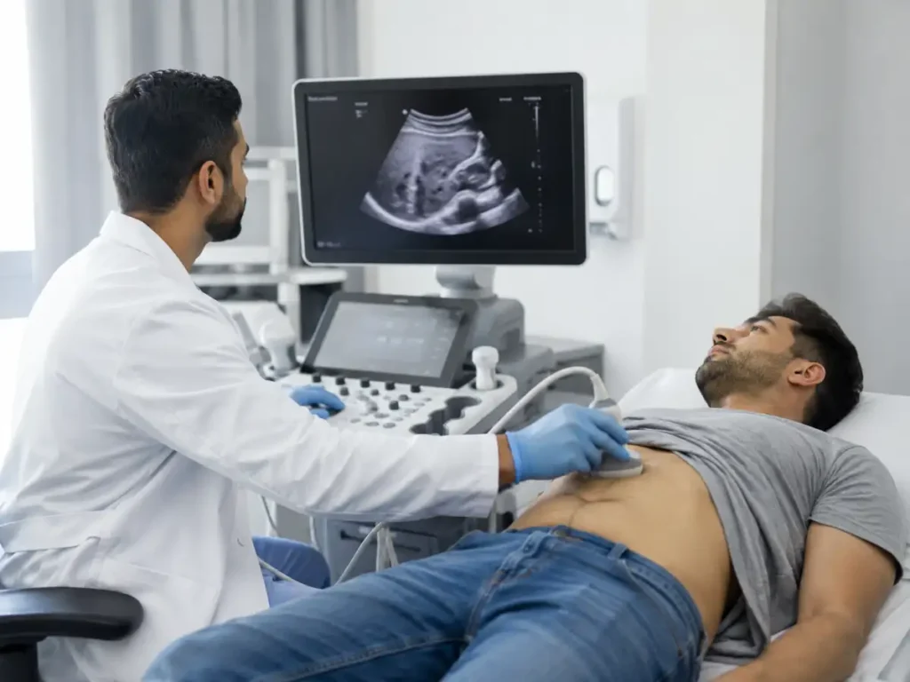Fatty Liver Disease: Why More Americans Are Being Diagnosed Every Year 1 Doctor performing liver ultrasound exam